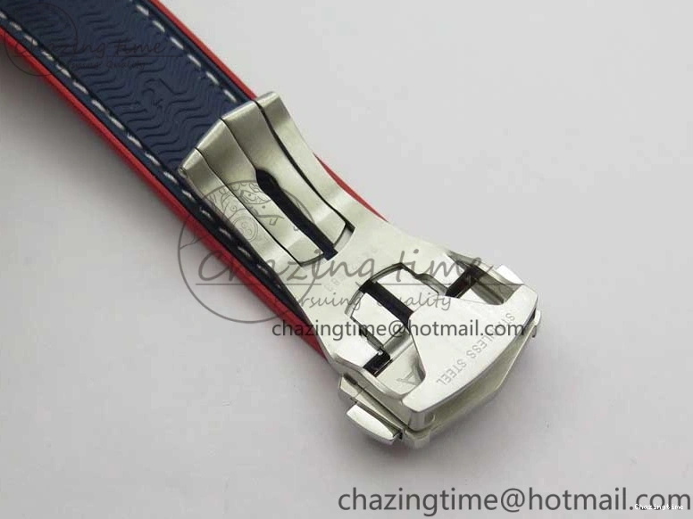 0504 Comfortable Planet Ocean 43.5mm America’s Cup VSF Best Edition White Dial On Blue Gummy Strap A 7900